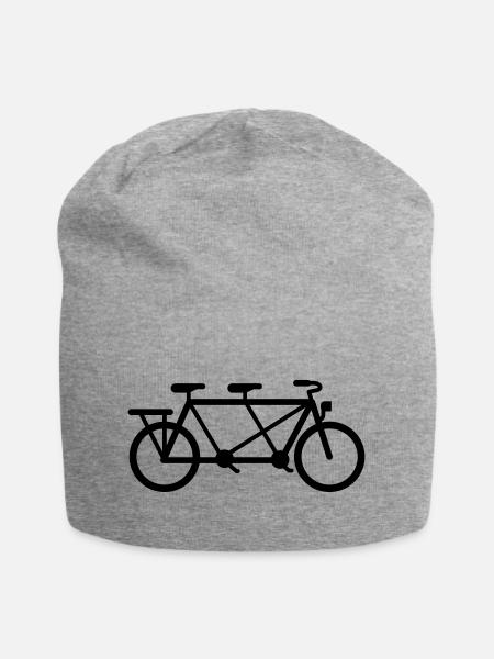 Tandem Fahrrad - Jersey-Beanie - Grau meliert