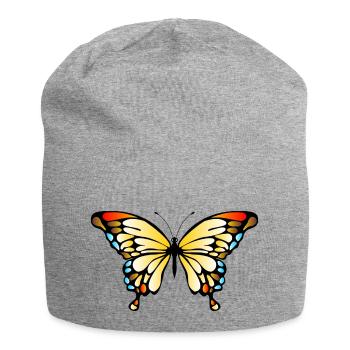 Schmetterling - Jersey-Beanie - Grau meliert - Vorne