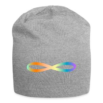 Unendlichkeit- Zeichen - Jersey-Beanie - Grau meliert - Vorne