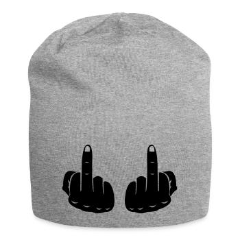 fuck_2 - Jersey-Beanie - Grau meliert - Vorne