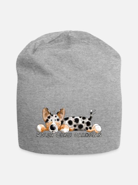 Der Welsh Corgi Cardigan - Jersey-Beanie - Grau meliert