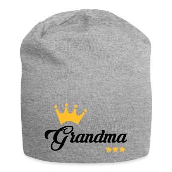Mamie / Mamy / Grand Mere / Grand-Mère / Bébé - Bonnet en jersey - gris chiné - Devant