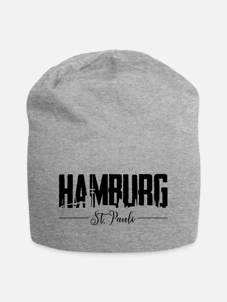 Hamburg St. Pauli, Reeperbahn, Kiez - Jersey-Beanie - Grau meliert