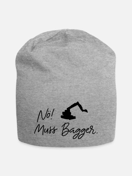 nö muss bagger - Jersey-Beanie - Grau meliert