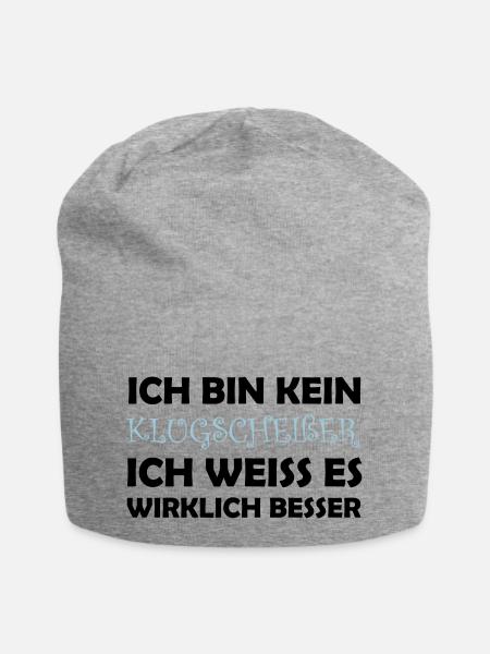 bin_kein_klugscheisser_02 - Jersey-Beanie - Grau meliert