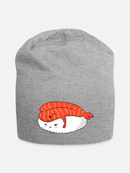 Sushi-Liebe - Jersey-Beanie - Grau meliert