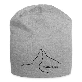 Matterhorn mit Text - Jersey-Beanie - Grau meliert - Vorne