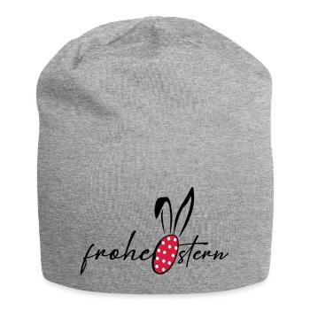frohe Ostern - Jersey-Beanie - Grau meliert - Vorne