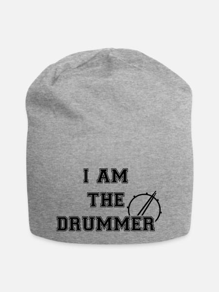 I AM THE DRUMMER - Jersey-Beanie - Grau meliert