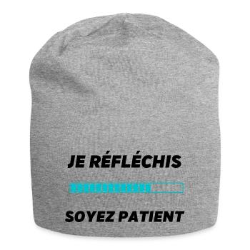 Je réfléchis soyez patient - Bonnet en jersey - gris chiné - Devant