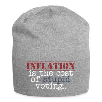 Inflation is caused by stupid voting provocation - Jersey Beanie - heather grey - Front