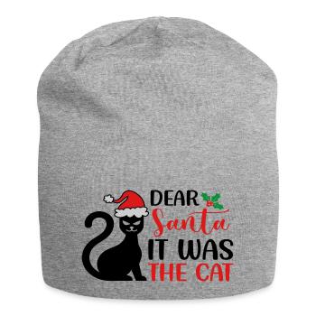 Cher Père Noël, c’était le chat - Bonnet en jersey - gris chiné - Devant