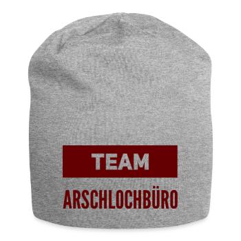 TEAM A-lochbüro. Lustiges T-Shirt für ein Büro : ) - Jersey-Beanie - Grau meliert - Vorne