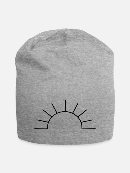 schlichte Sonne - Jersey-Beanie - Grau meliert