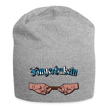 Fingehakeln - Jersey-Beanie - Grau meliert - Vorne