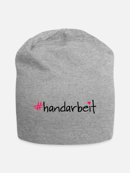 #handarbeit - Jersey-Beanie - Grau meliert