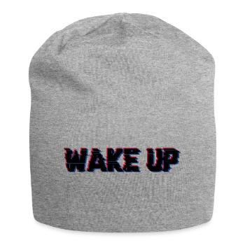 Wake up noir - Bonnet en jersey - gris chiné - Devant