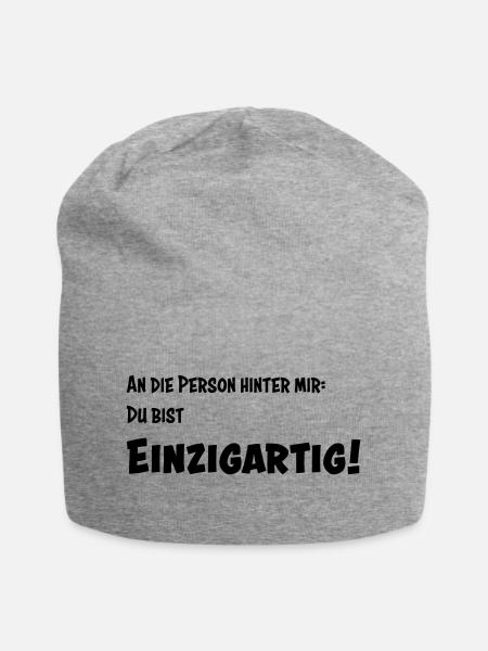 Einzigartig - Jersey-Beanie - Grau meliert