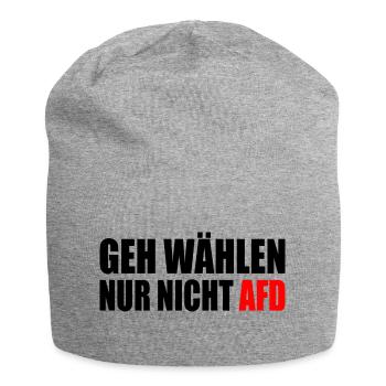 geh wählen nur nicht afd - Jersey-Beanie - Grau meliert - Vorne