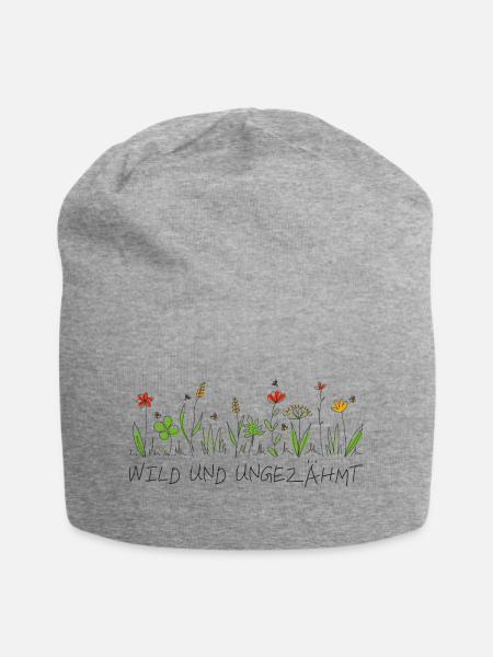 wiesenblume wild und ungezähmt wildblume blume - Jersey-Beanie - Grau meliert