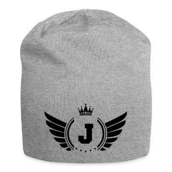 Armoiries J - Bonnet en jersey - gris chiné - Devant