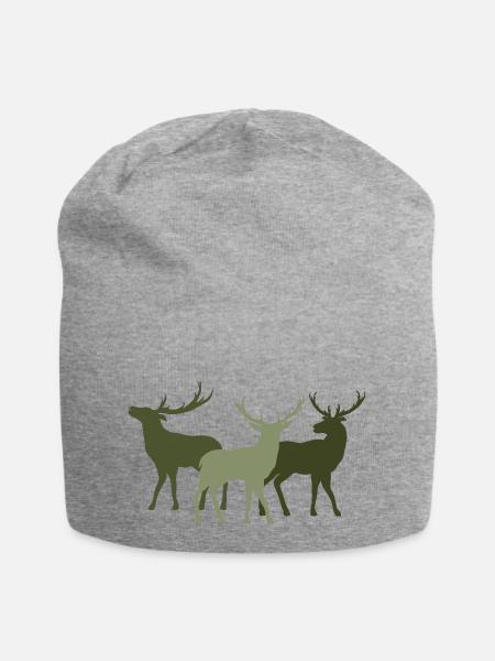 Hirsch - Jersey-Beanie - Grau meliert