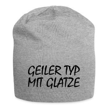 geiler typ mit glatze - Jersey-Beanie - Grau meliert - Vorne