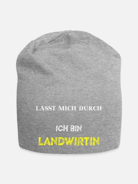 Lasst mich durch - ich bin Landwirtin Geschenkidee - Jersey-Beanie - Grau meliert