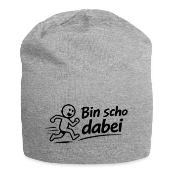 Bin scho dabei - Jersey-Beanie - Grau meliert - Vorne