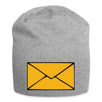 Briefumschlag - Jersey-Beanie - Grau meliert - Vorne