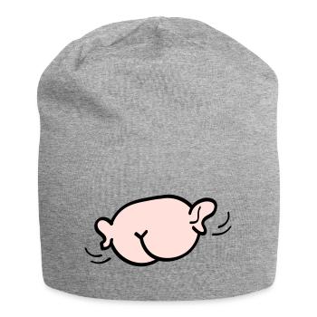 Arsch mit Ohren - Jersey-Beanie - Grau meliert - Vorne