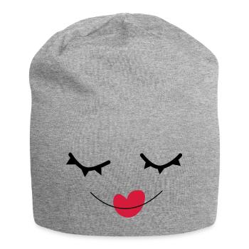 sourire - Bonnet en jersey - gris chiné - Devant