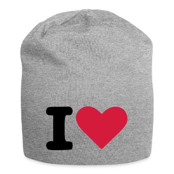 i love - Jersey-Beanie - Grau meliert - Vorne