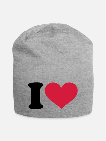 I - HEART - Bonnet en jersey - gris chiné