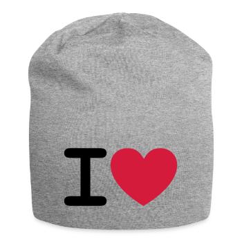 I * heart * - Bonnet en jersey - gris chiné - Devant