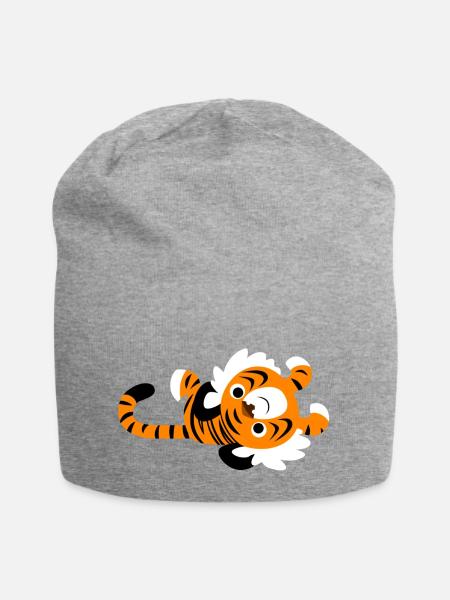 Niedlicher fauler Tiger von Cheerful Madness!! - Jersey-Beanie - Grau meliert