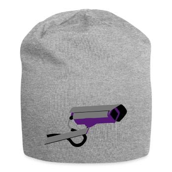 Überwachungskamera - Jersey-Beanie - Grau meliert - Vorne