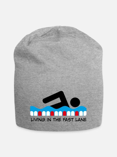 schwimmen - Jersey-Beanie - Grau meliert