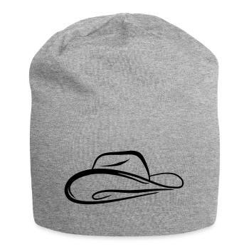 Skizze Cowboyhut - Jersey-Beanie - Grau meliert - Vorne