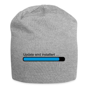 Update wird installiert ... Ladebalken - Jersey-Beanie - Grau meliert - Vorne