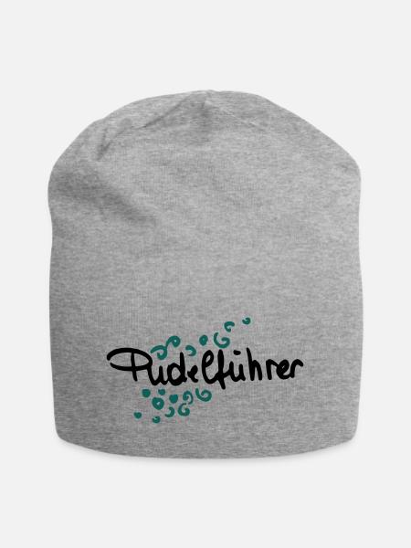 Pudelführer - Jersey-Beanie - Grau meliert