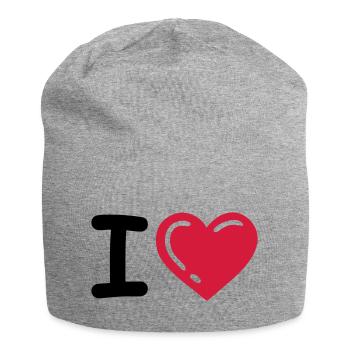 I heart / I love 04.0 - Jersey Beanie - heather grey - Front