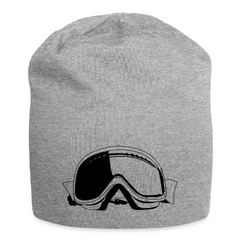 Skibrille - Jersey-Beanie - Grau meliert - Vorne