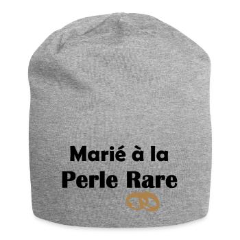 Marié à la Perle rare Mariage - Bonnet en jersey - gris chiné - Devant