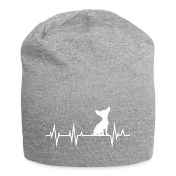 Chihuahua Heartbeat Heartbeat - Jersey Beanie - heather grey - Front