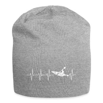 Kayak Heartbeat Canoe Heartbeat Gift - Jersey Beanie - heather grey - Front