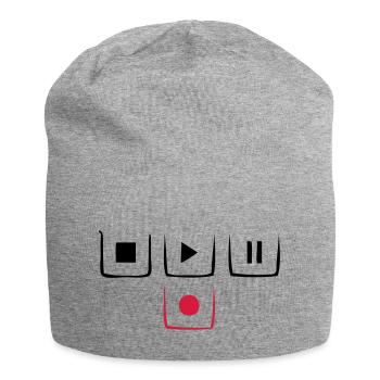 play pause stop rec - Jersey Beanie - heather grey - Front