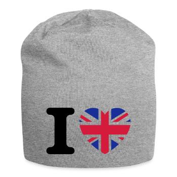 I love UK - Bonnet en jersey - gris chiné - Devant
