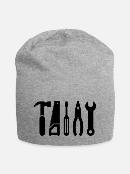 Werkzeuge - Jersey-Beanie - Grau meliert