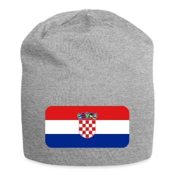 CROATIA FLAG round corner 400 dpi - Jersey-Beanie - Grau meliert - Vorne